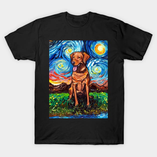 Fox Red Labrador Night T-Shirt by sagittariusgallery